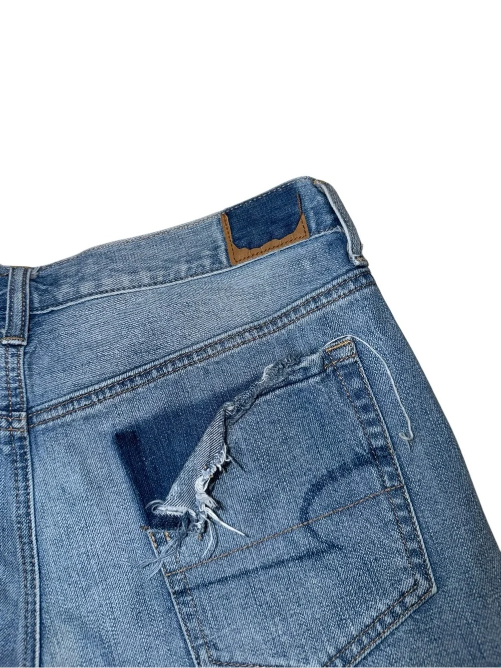 American Eagle Outfitters Distressed Light Blue Denim Shorts